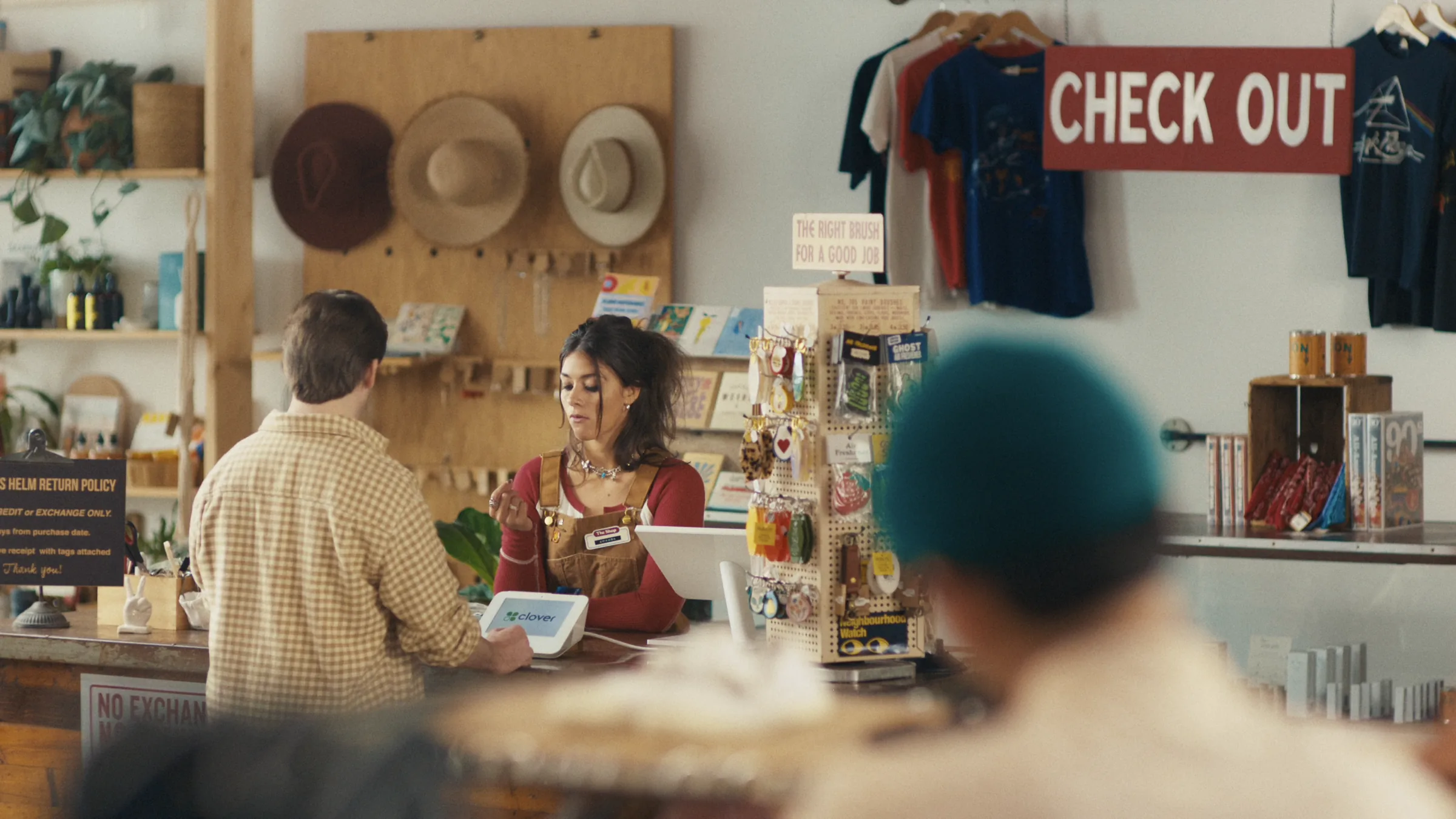 Checkout scene inside a colorful lifestyle shop
